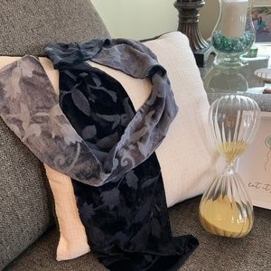Black velvet ombré burn out scarf